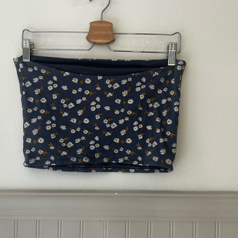 Wild Fable Large Tube Top Navy Floral Crop Top - Picture 3 of 3